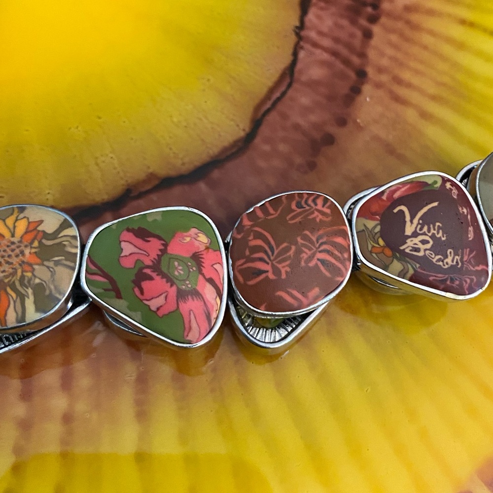 Viva Beads Bracelet colorful polymer clay vintage